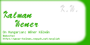 kalman wener business card